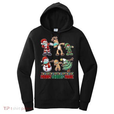 Funny Christmas Dabbing Merry Christ-Mask Women's Hoodie