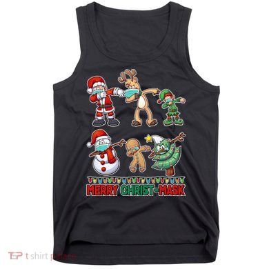 Funny Christmas Dabbing Merry Christ-Mask Tank Top