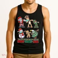 Funny Christmas Dabbing Merry Christ-Mask Tank Top thumb 3