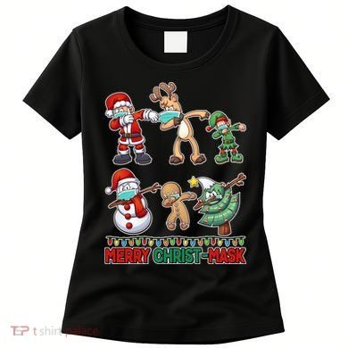 Funny Christmas Dabbing Merry Christ-Mask Women's T-Shirt