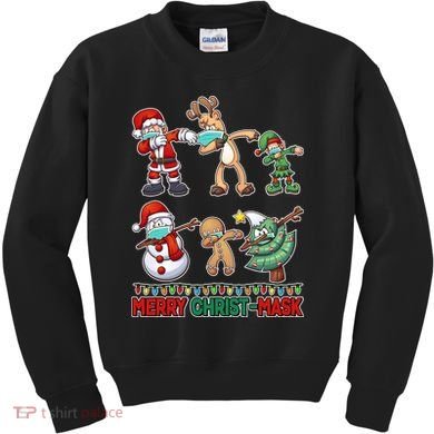 Funny Christmas Dabbing Merry Christ-Mask Kids Sweatshirt