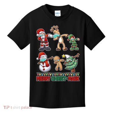 Funny Christmas Dabbing Merry Christ-Mask Kids T-Shirt