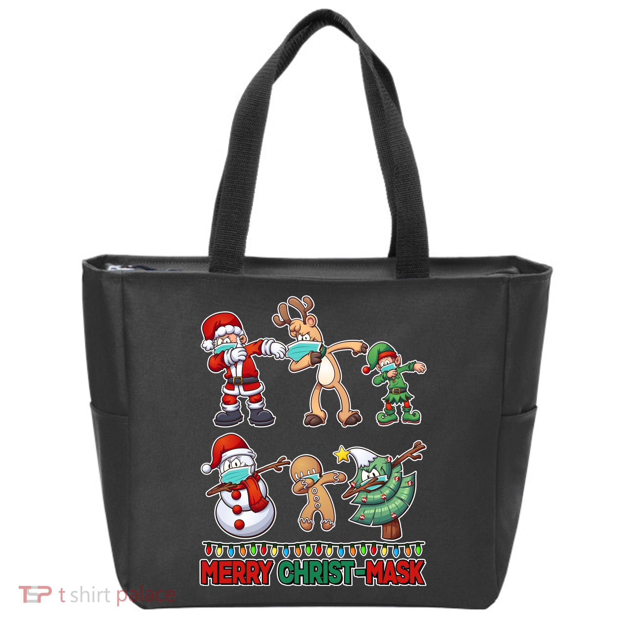 Funny Christmas Dabbing Merry Christ-Mask Tote Bag