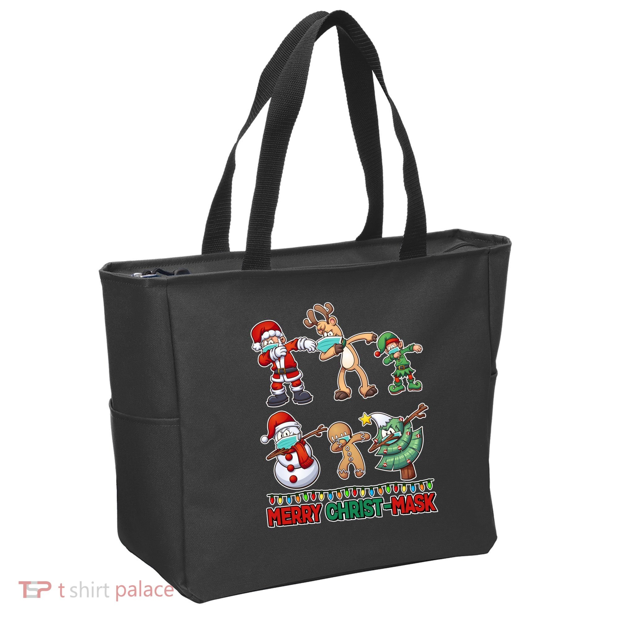 Funny Christmas Dabbing Merry Christ-Mask Tote Bag