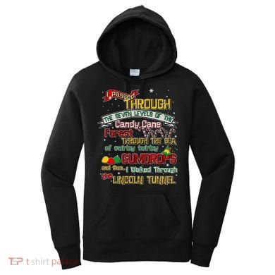 Funny Christmas Elf Map Women's Hoodie