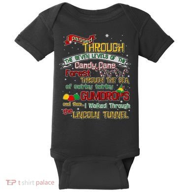 Funny Christmas Elf Map Baby Bodysuit