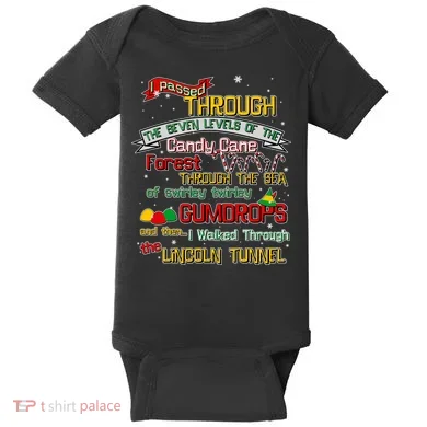 Funny Christmas Elf Map Baby Bodysuit