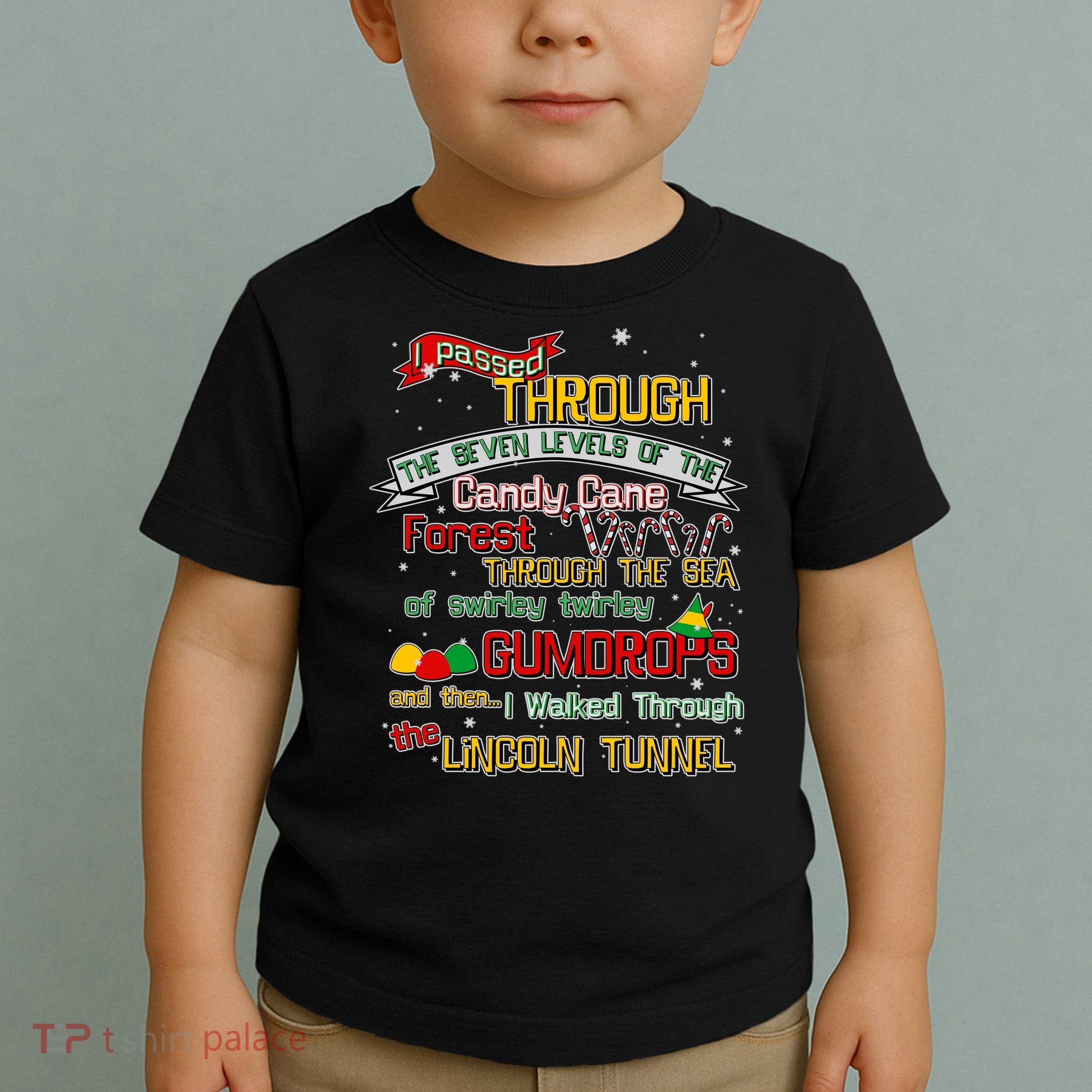 Funny Christmas Elf Map Toddler T-Shirt