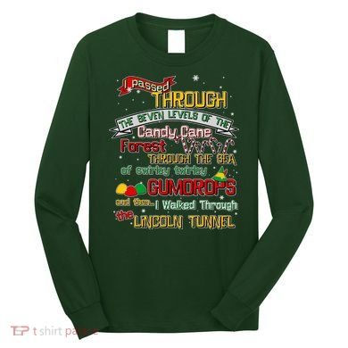 Funny Christmas Elf Map Long Sleeve Shirt