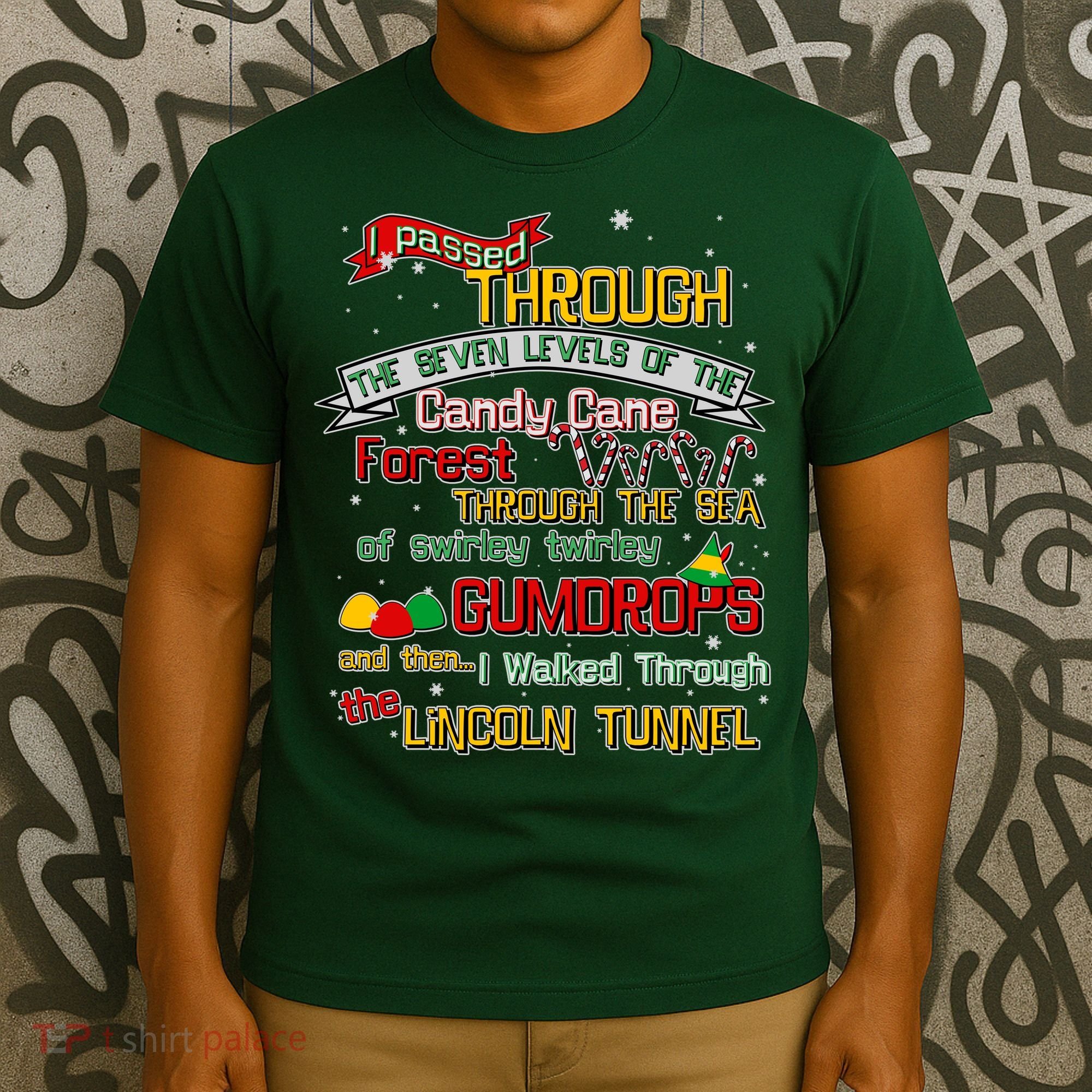 Funny Christmas Elf Map T-Shirt