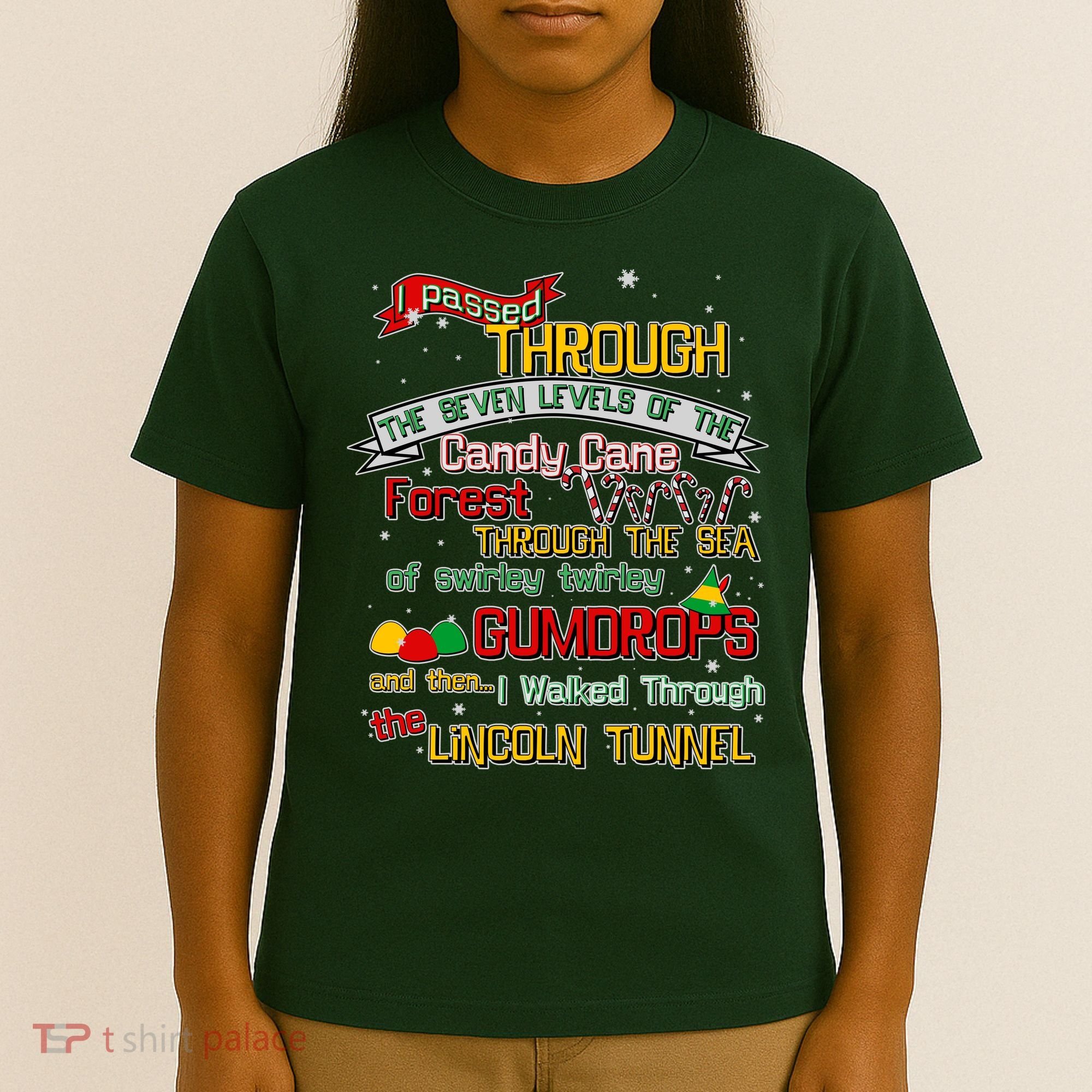 Funny Christmas Elf Map T-Shirt