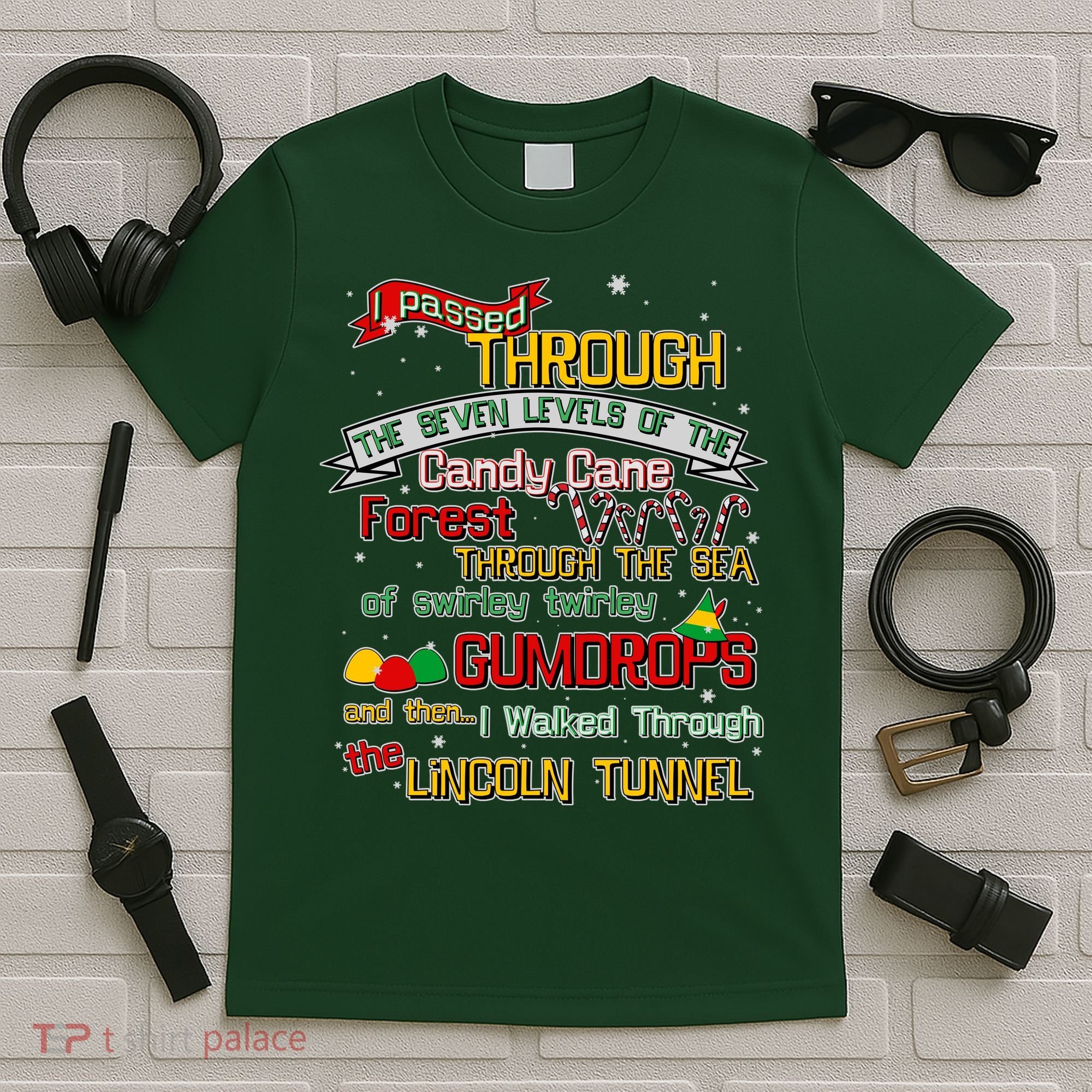 Funny Christmas Elf Map T-Shirt
