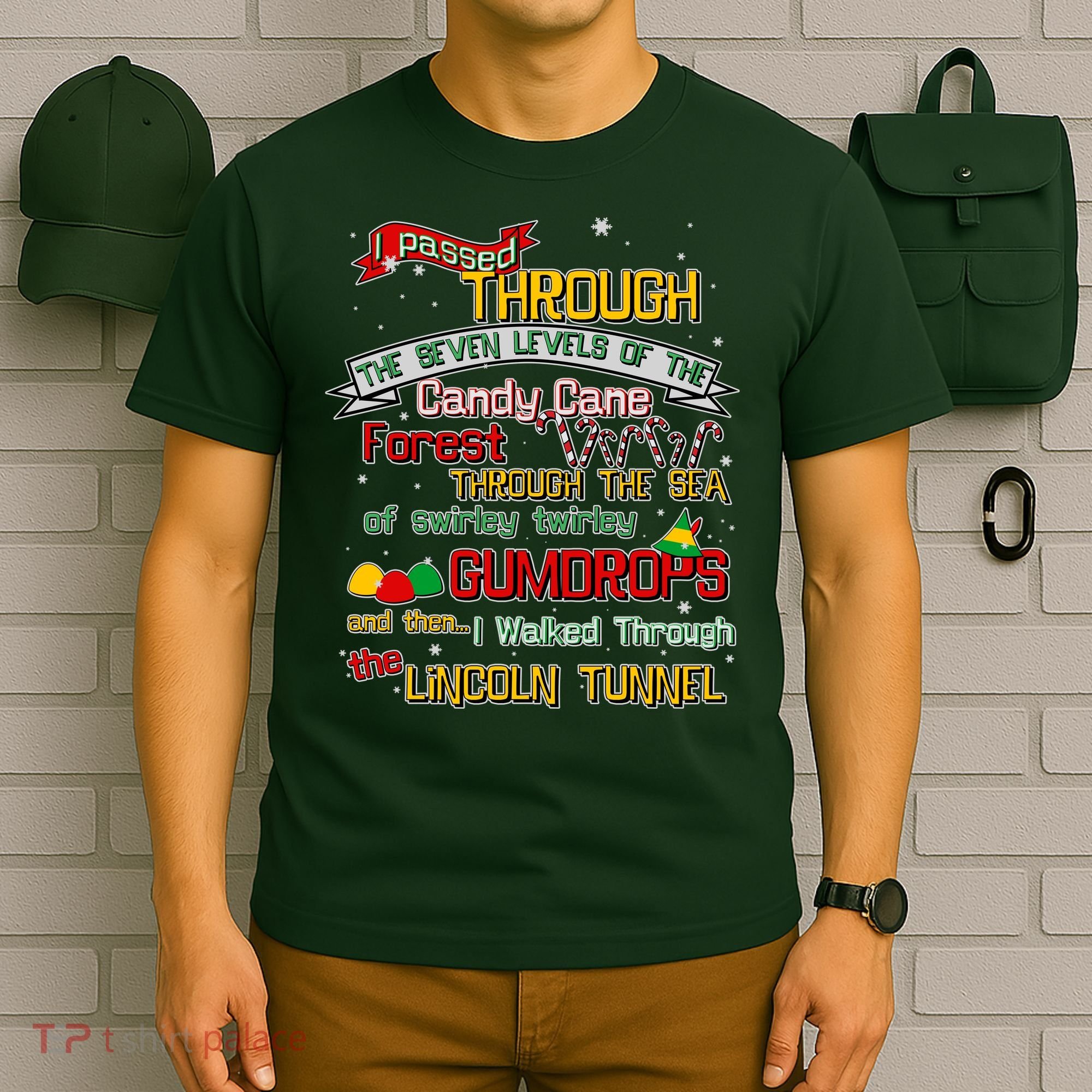 Funny Christmas Elf Map T-Shirt