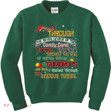 Funny Christmas Elf Map Kids Sweatshirt