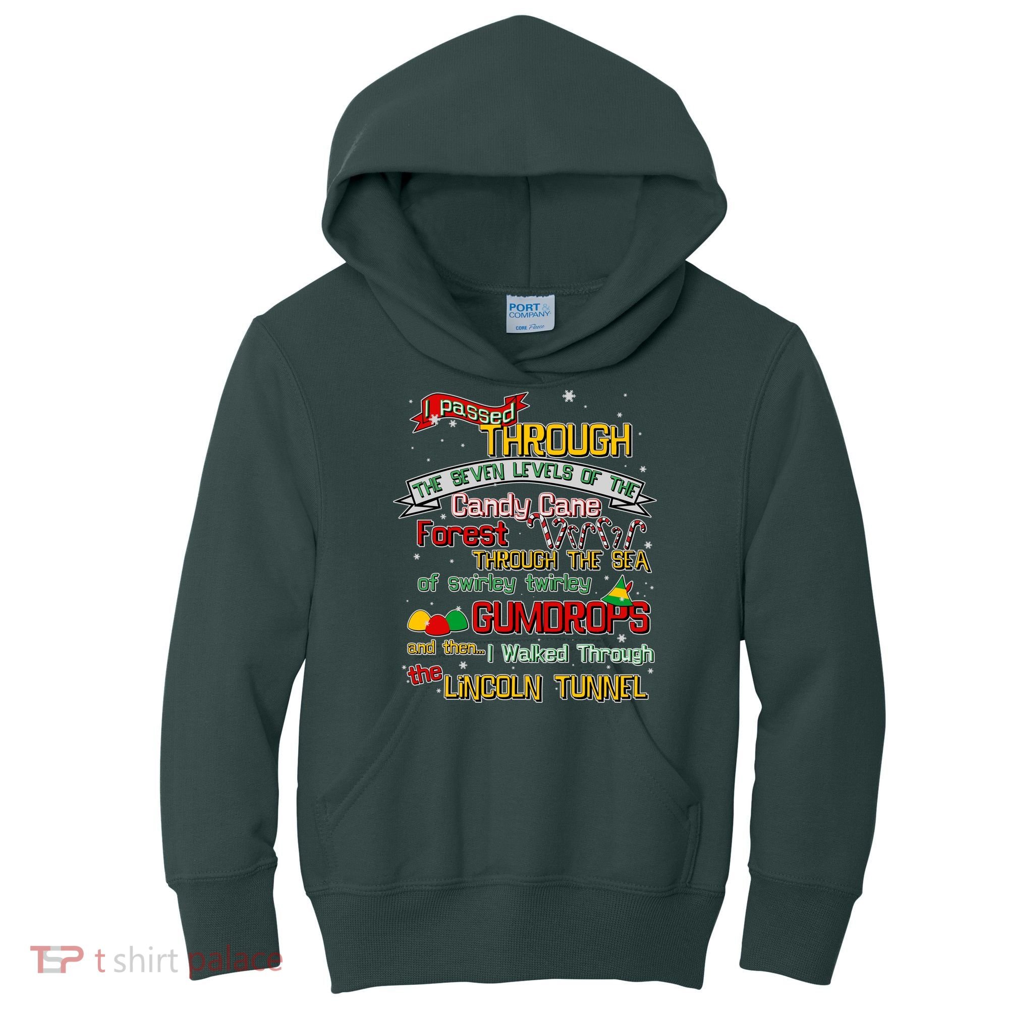 Funny Christmas Elf Map Kids Hoodie