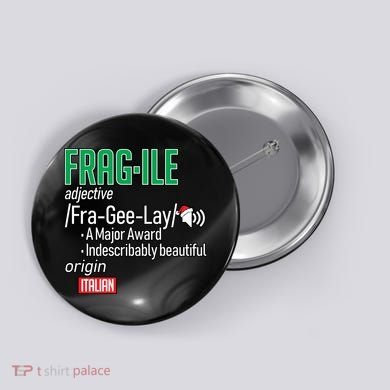 Funny Christmas Fragile Definition  Button