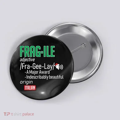 Funny Christmas Fragile Definition  Button