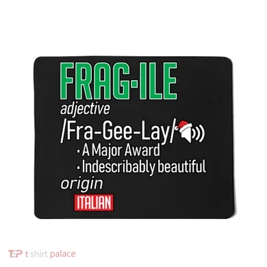 Funny Christmas Fragile Definition  Mousepad