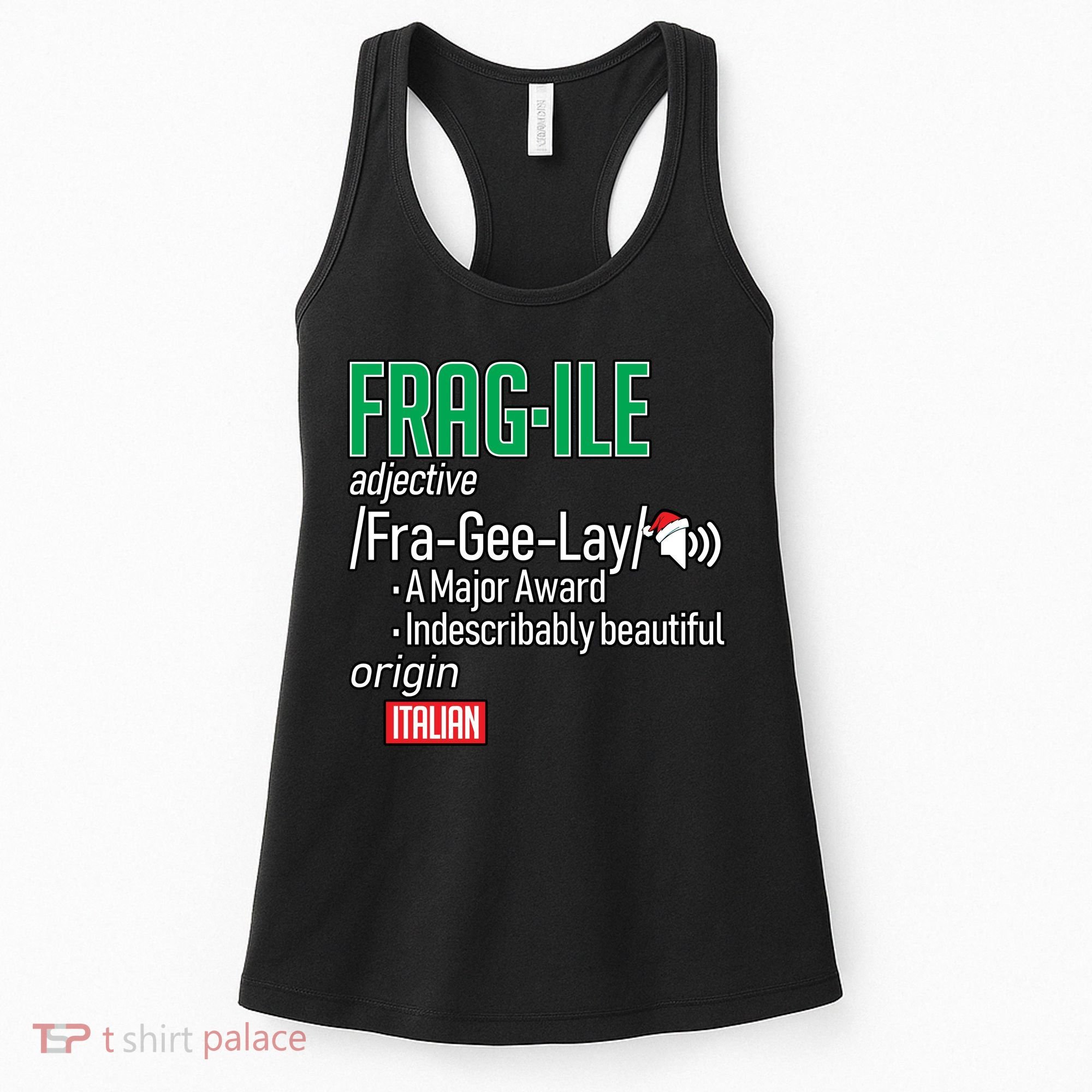 Funny Christmas Fragile Definition  Women's Tank Top