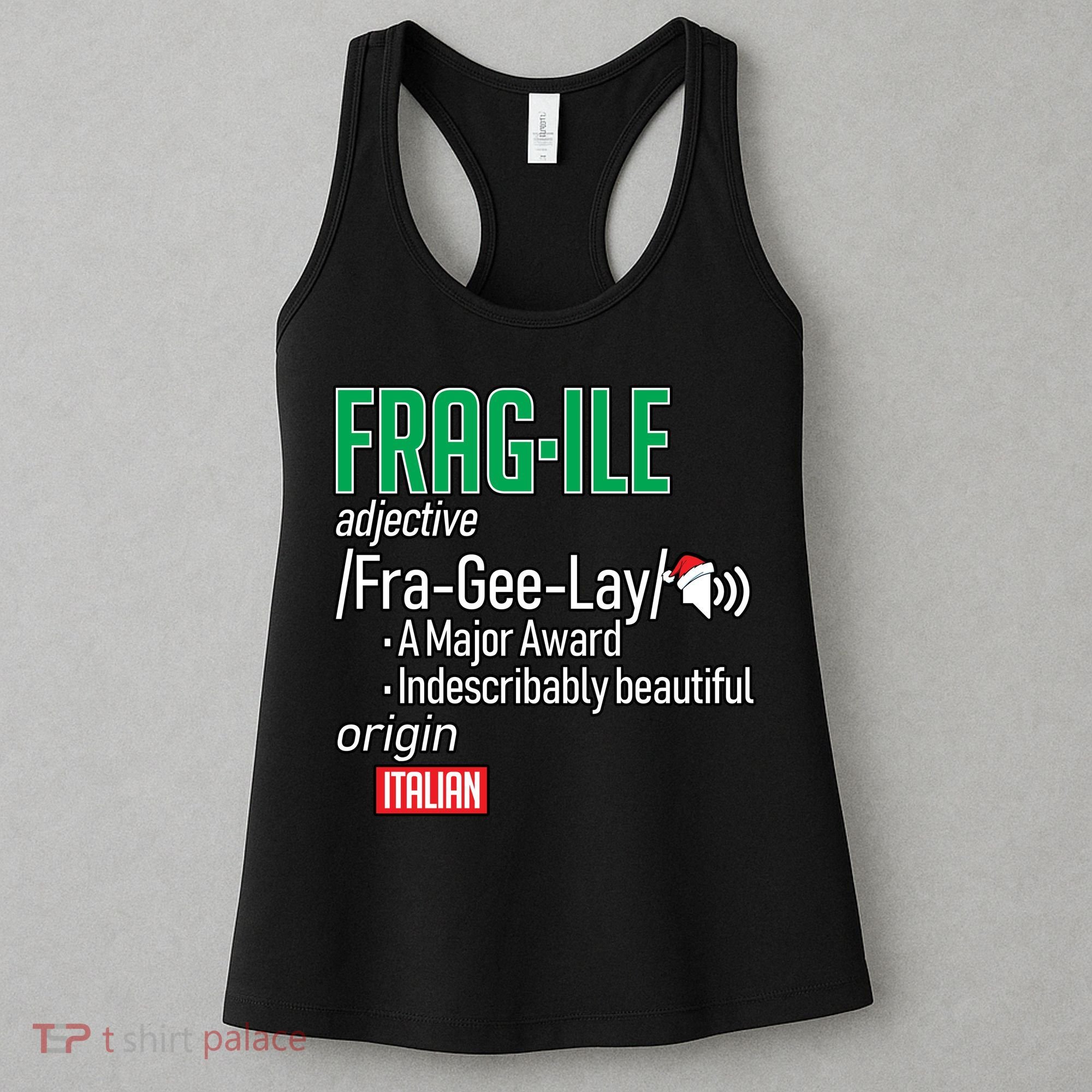 Funny Christmas Fragile Definition  Women's Tank Top
