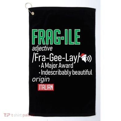 Funny Christmas Fragile Definition  Golf Towel