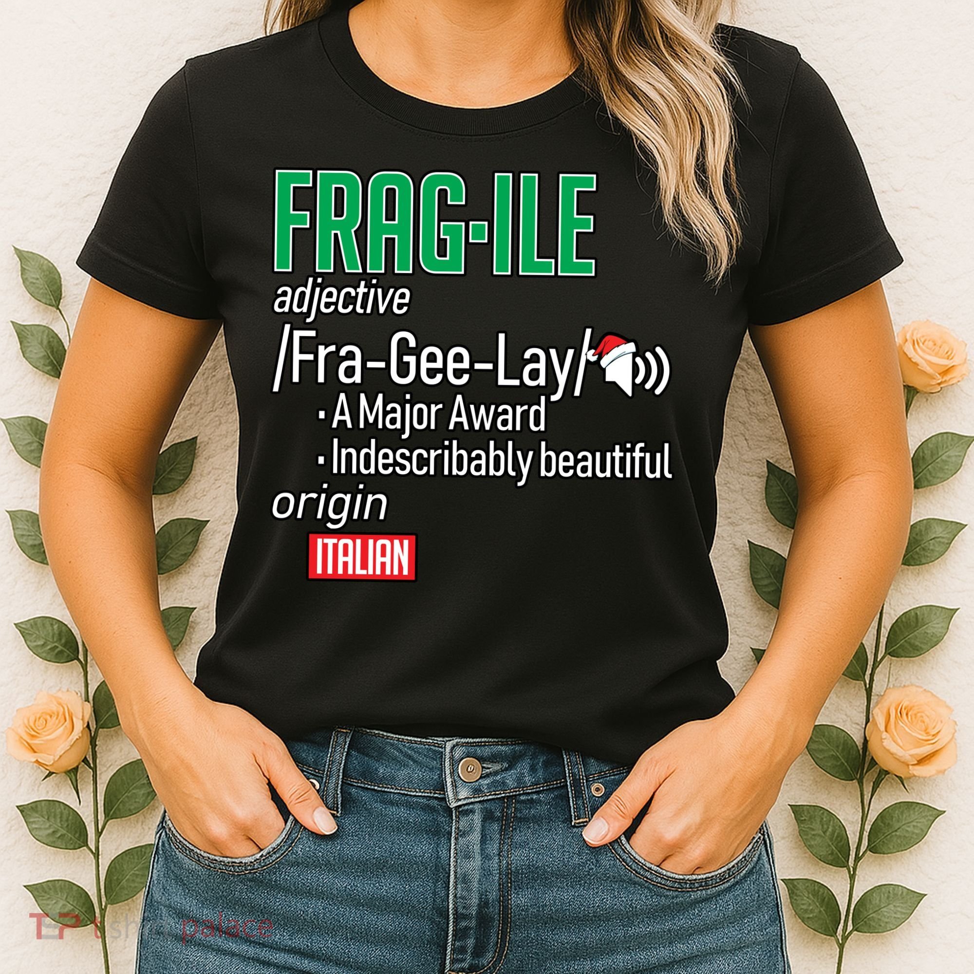 Funny Christmas Fragile Definition  Women's T-Shirt