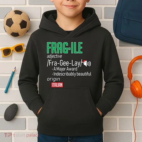 Funny Christmas Fragile Definition  Kids Hoodie
