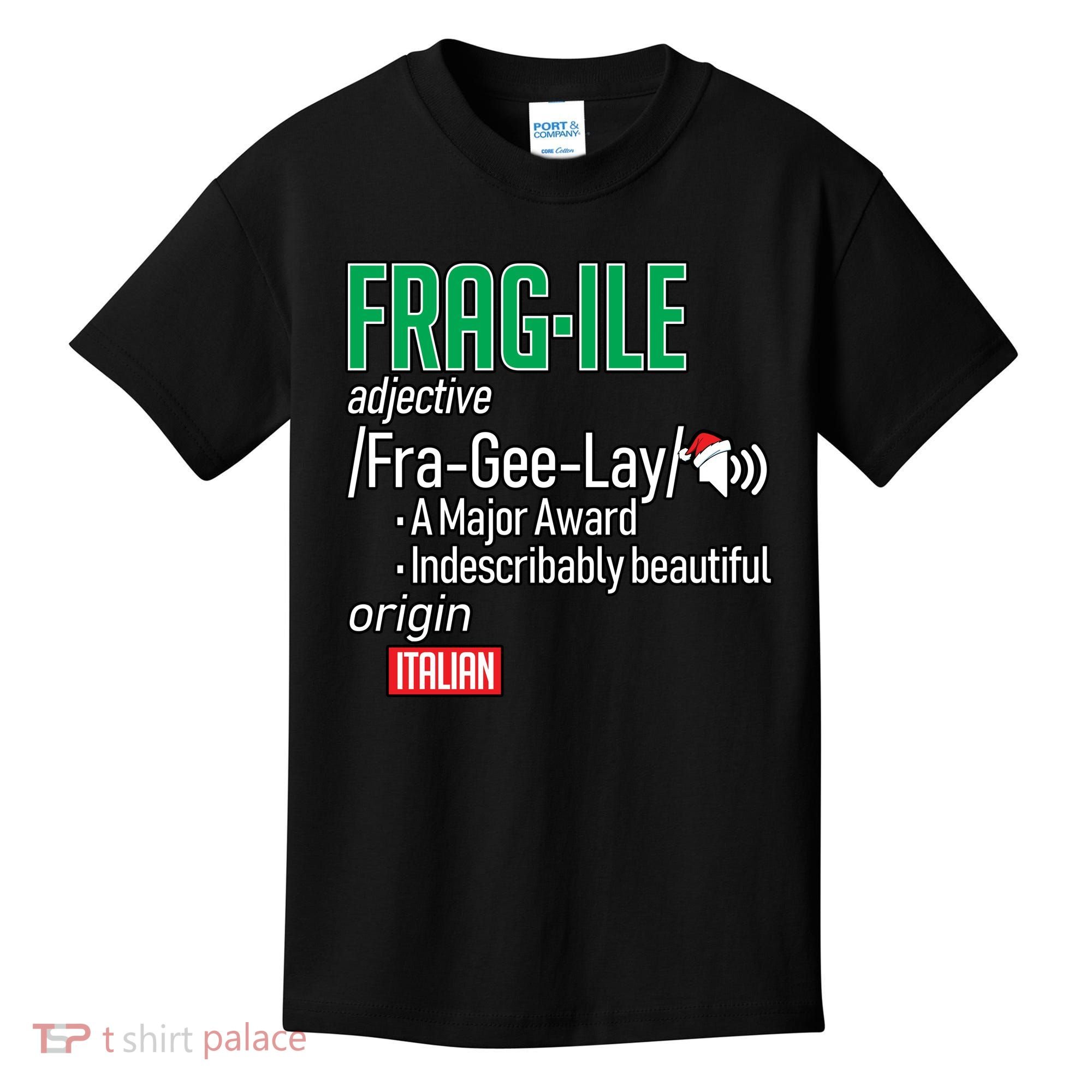 Funny Christmas Fragile Definition  Kids T-Shirt