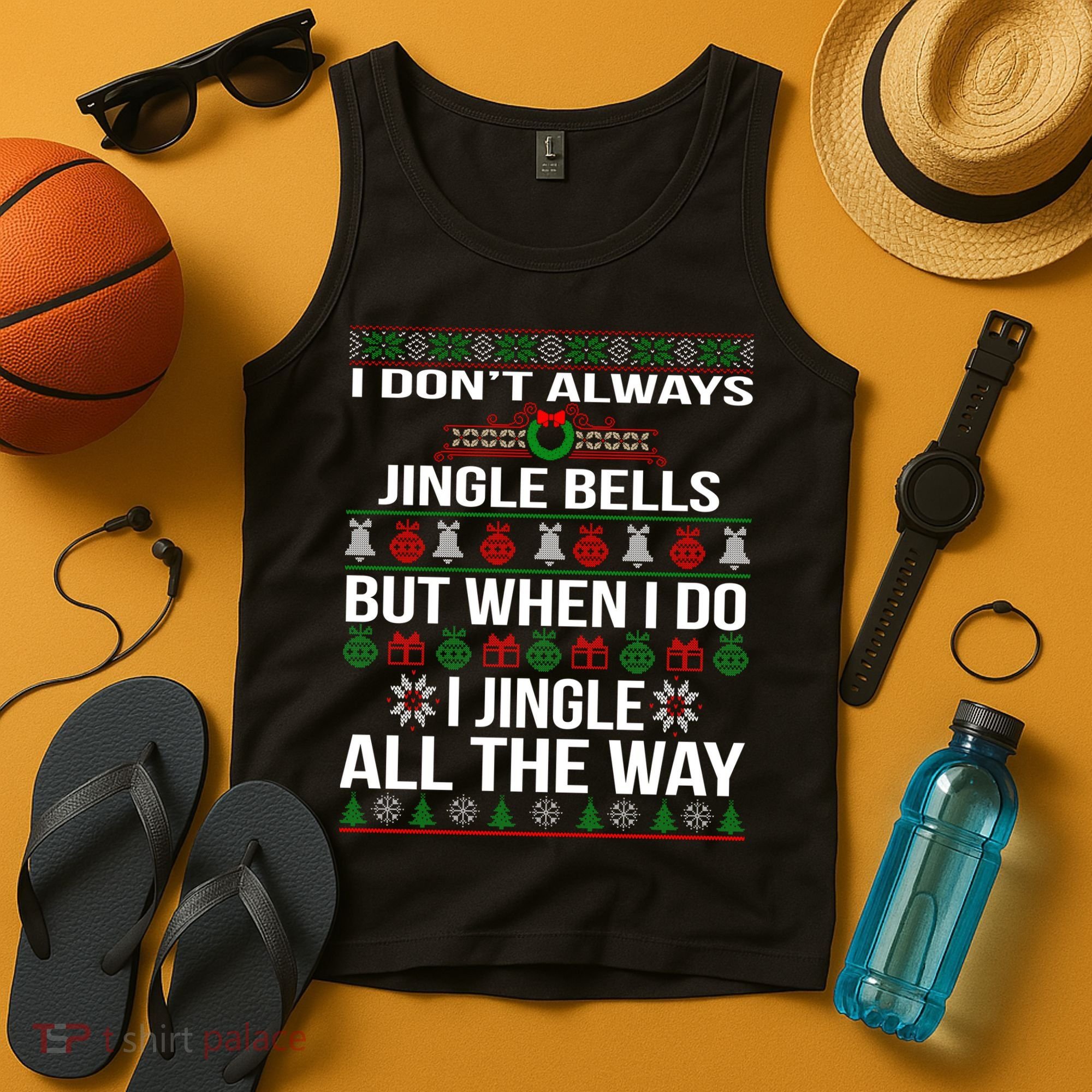 Funny Christmas I Jingle All The Way Tank Top
