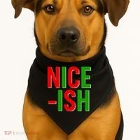 Funny Christmas Nice-ish USA-Made Doggie Bandana thumb 1