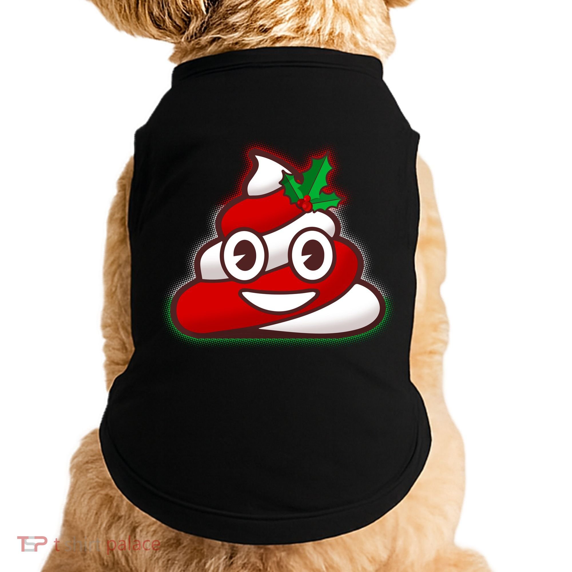 Funny Christmas Poop Emoji Doggie Tank