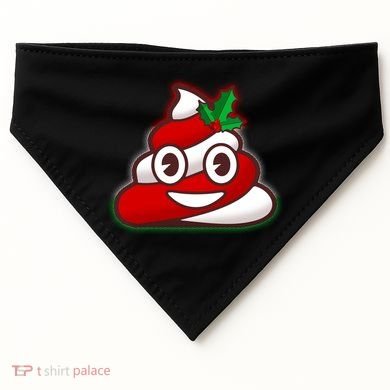 Funny Christmas Poop Emoji USA-Made Doggie Bandana