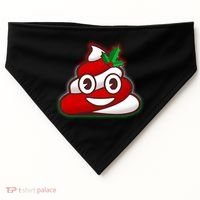 Funny Christmas Poop Emoji USA-Made Doggie Bandana thumb 0