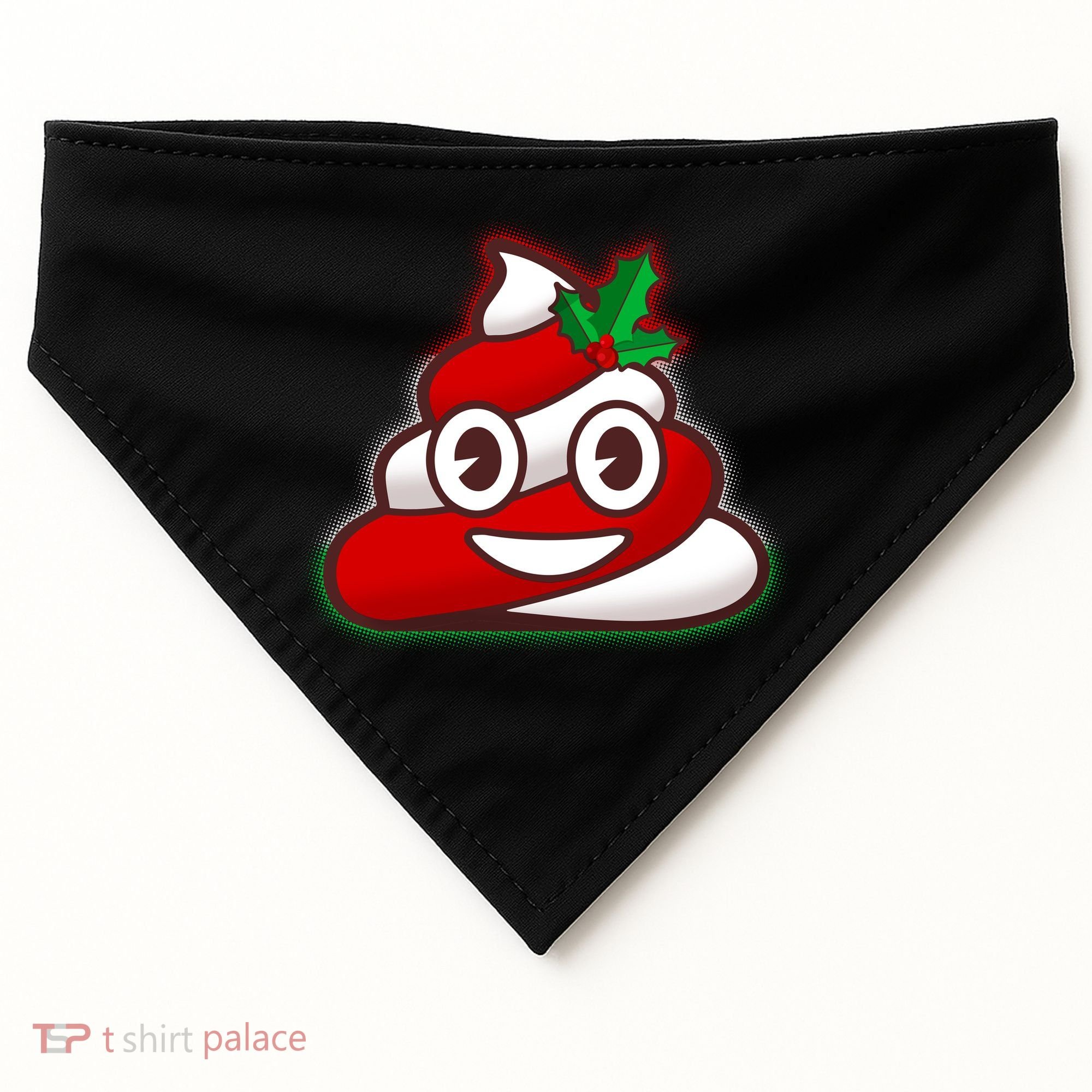 Funny Christmas Poop Emoji USA-Made Doggie Bandana