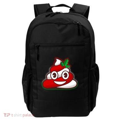 Funny Christmas Poop Emoji Backpack