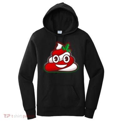 Funny Christmas Poop Emoji Women's Hoodie