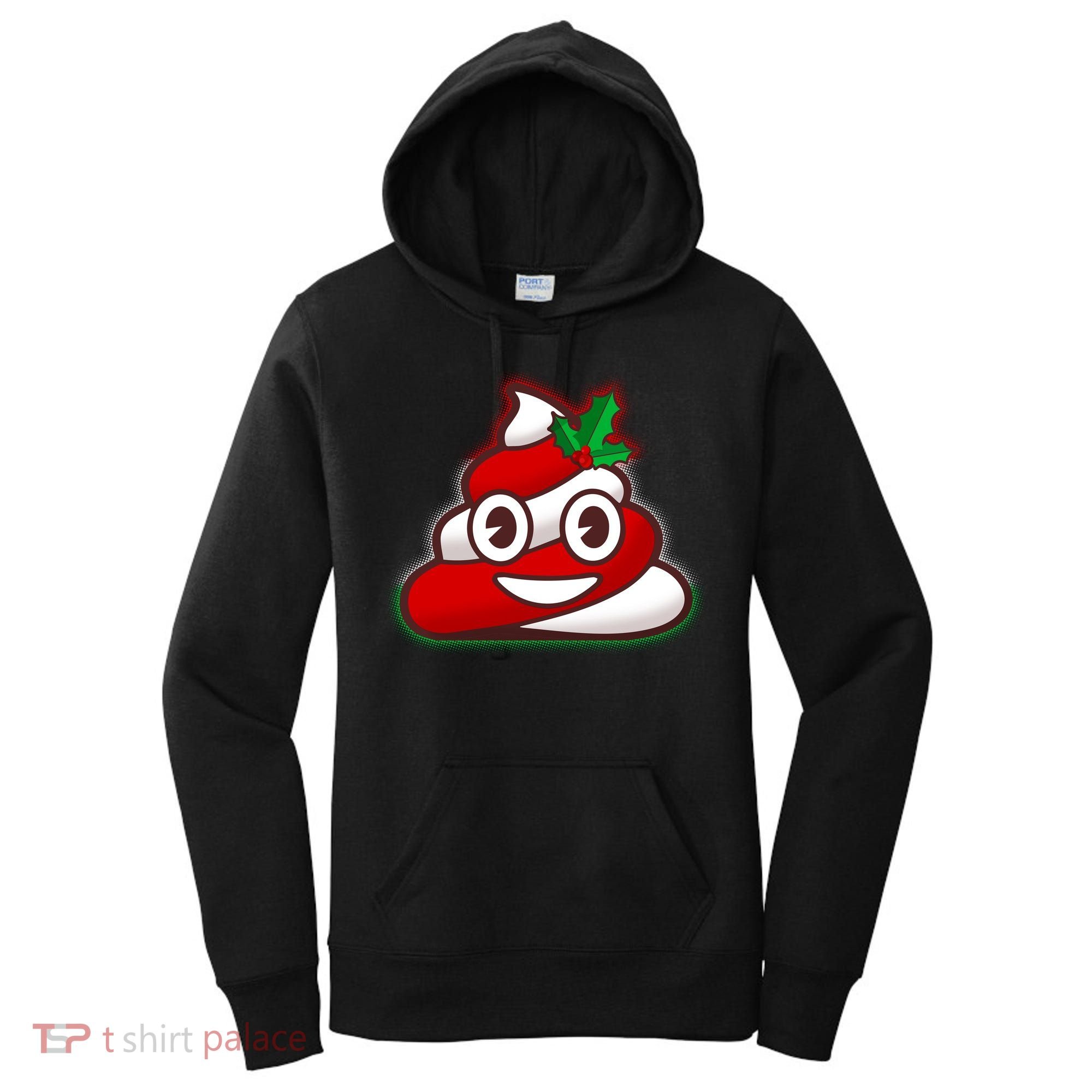 Funny Christmas Poop Emoji Women's Hoodie