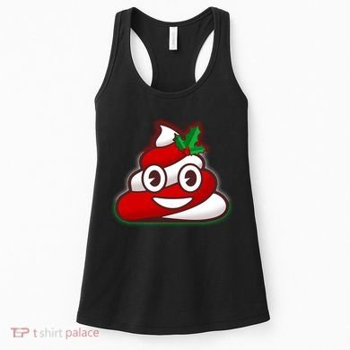 Funny Christmas Poop Emoji Women's Tank Top