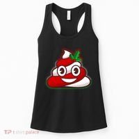 Funny Christmas Poop Emoji Women's Tank Top thumb 0