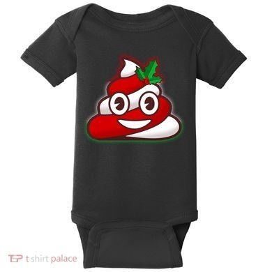 Funny Christmas Poop Emoji Baby Bodysuit
