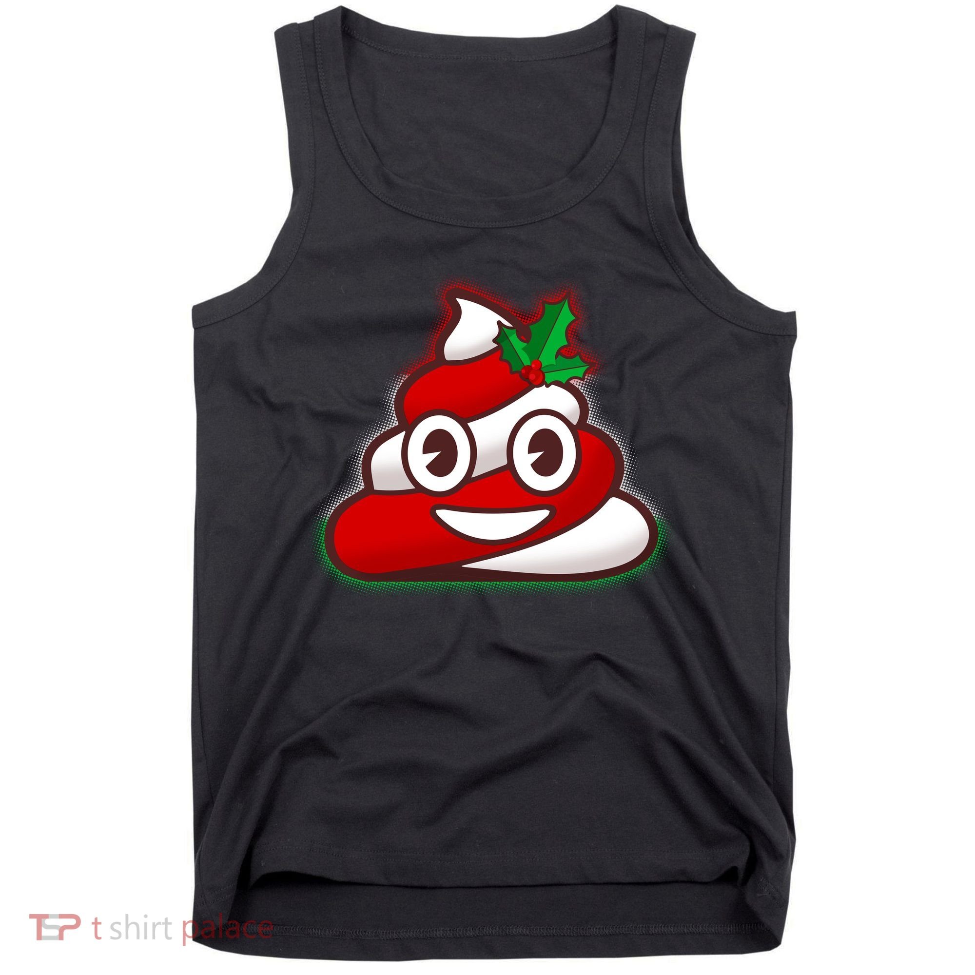 Funny Christmas Poop Emoji Tank Top
