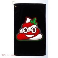 Funny Christmas Poop Emoji Golf Towel thumb 0