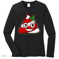Funny Christmas Poop Emoji Women's Long Sleeve Shirt thumb 0