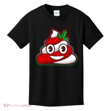 Funny Christmas Poop Emoji Kids T-Shirt