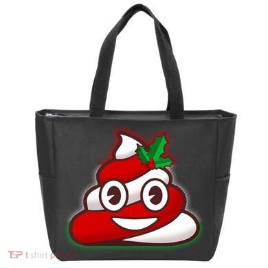 Funny Christmas Poop Emoji Tote Bag