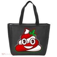 Funny Christmas Poop Emoji Tote Bag thumb 0