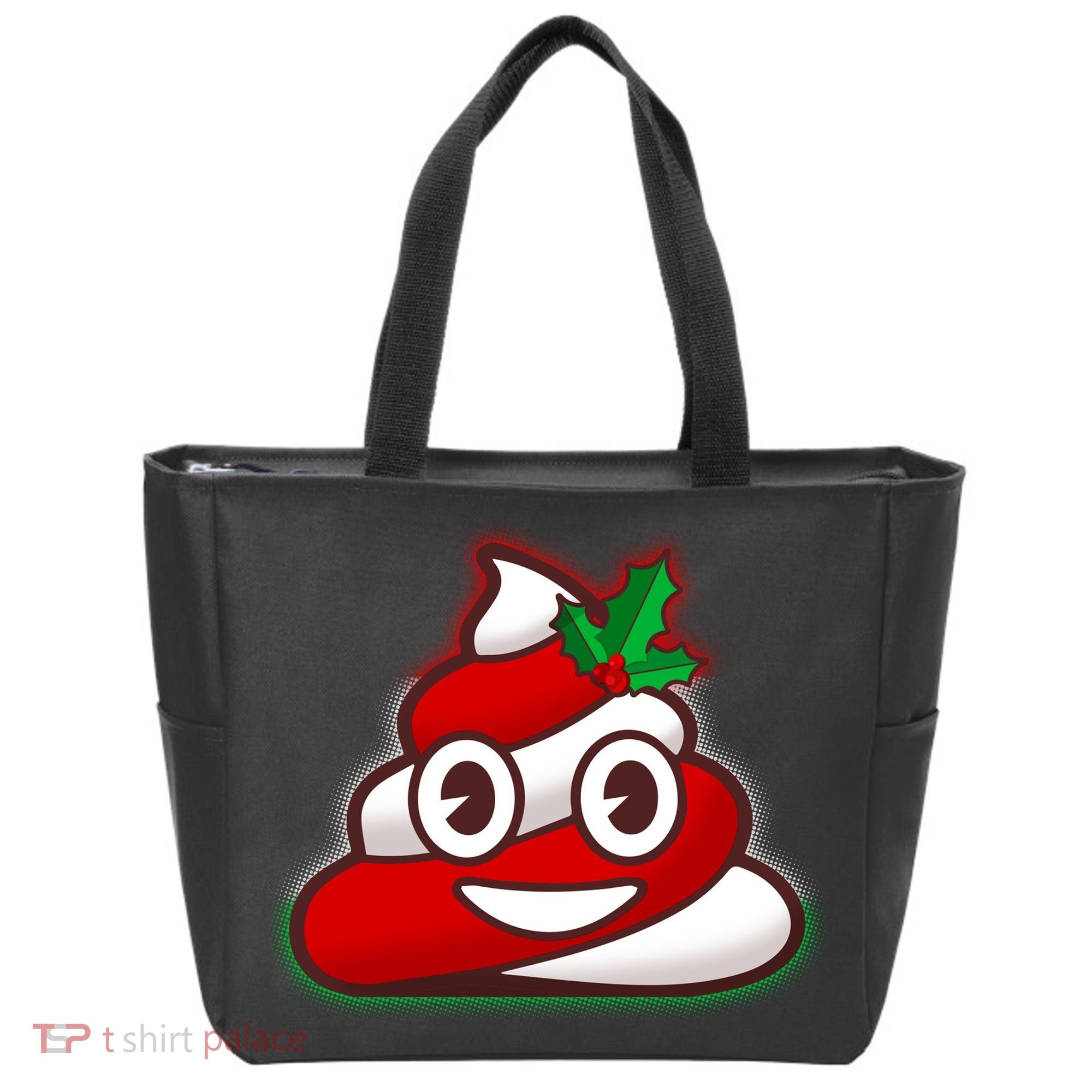 Funny Christmas Poop Emoji Tote Bag