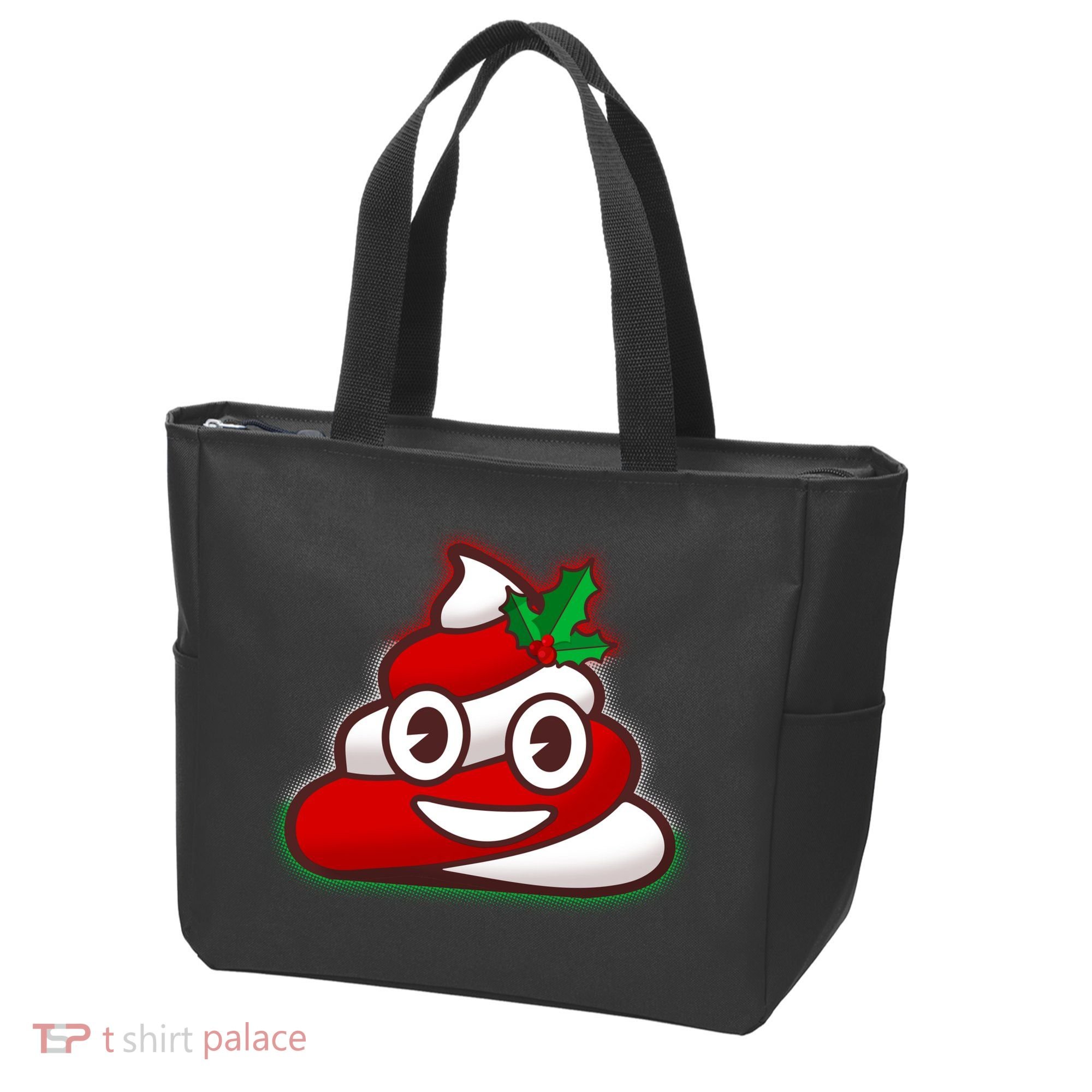 Funny Christmas Poop Emoji Tote Bag