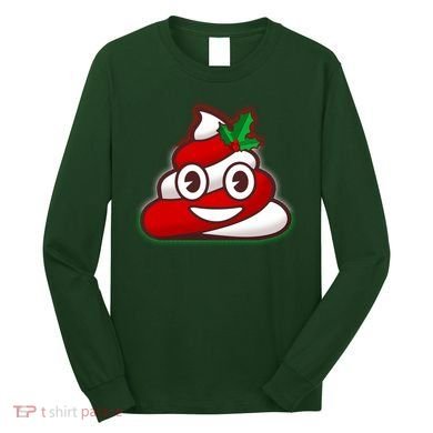 Funny Christmas Poop Emoji Long Sleeve Shirt