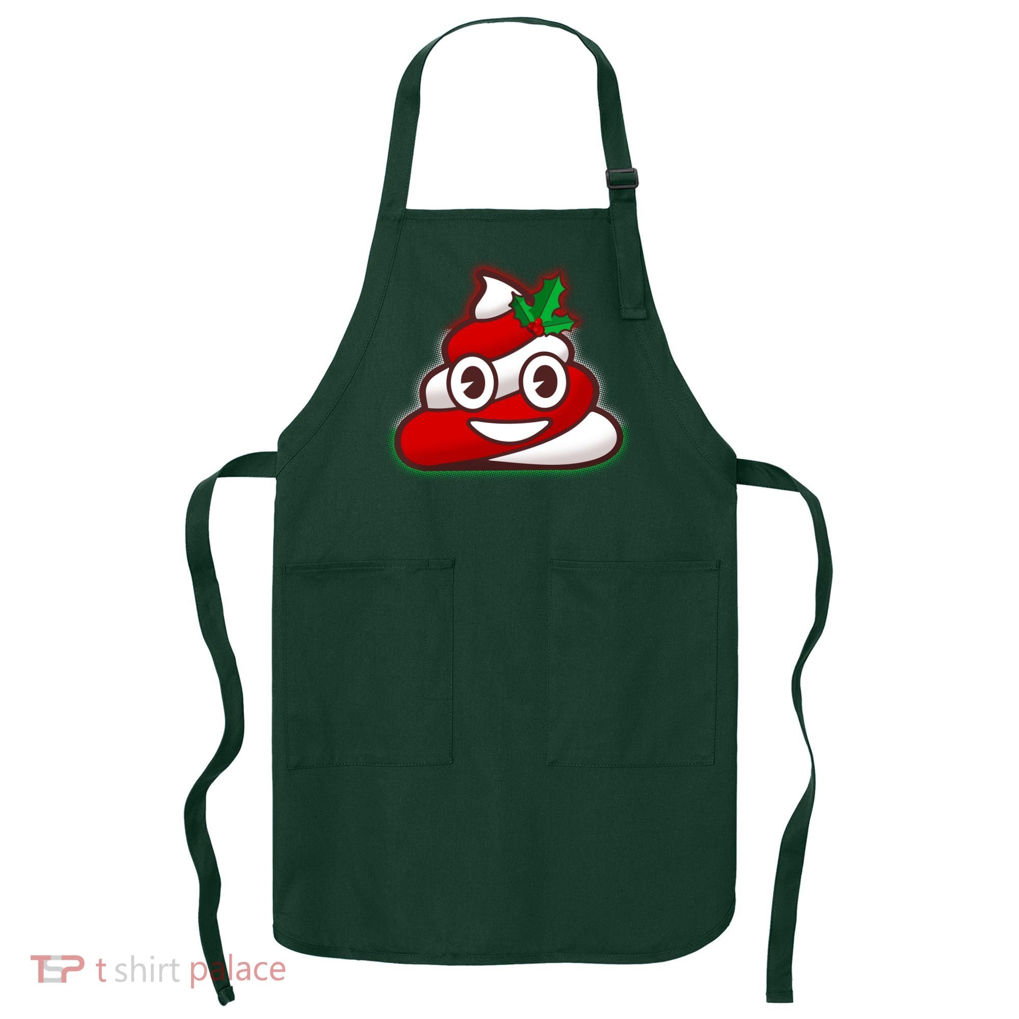 Funny Christmas Poop Emoji Apron